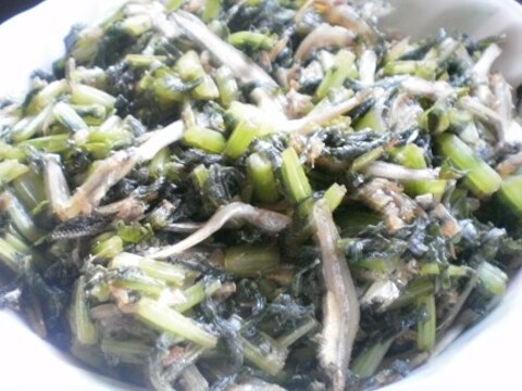 大根葉の雑魚炒め